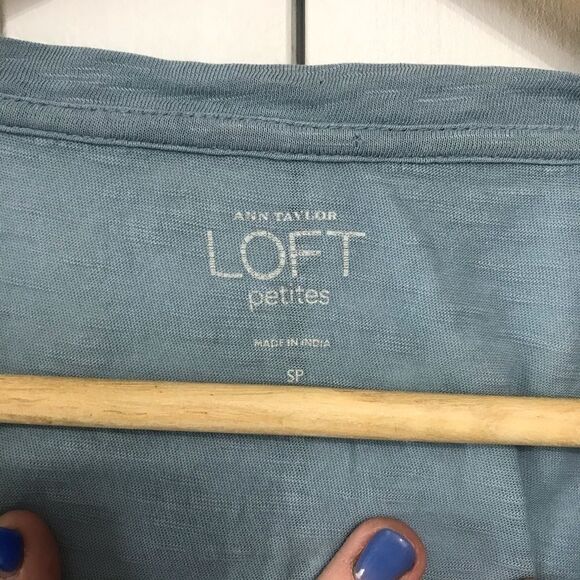 Loft Dusty Blue Layered,  Cap Sleeve Top - Small - Picture 4 of 6